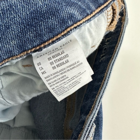American Eagle Womens 00 Mom Straight Jeans Distressed Raw Hems - Picture 4 of 7